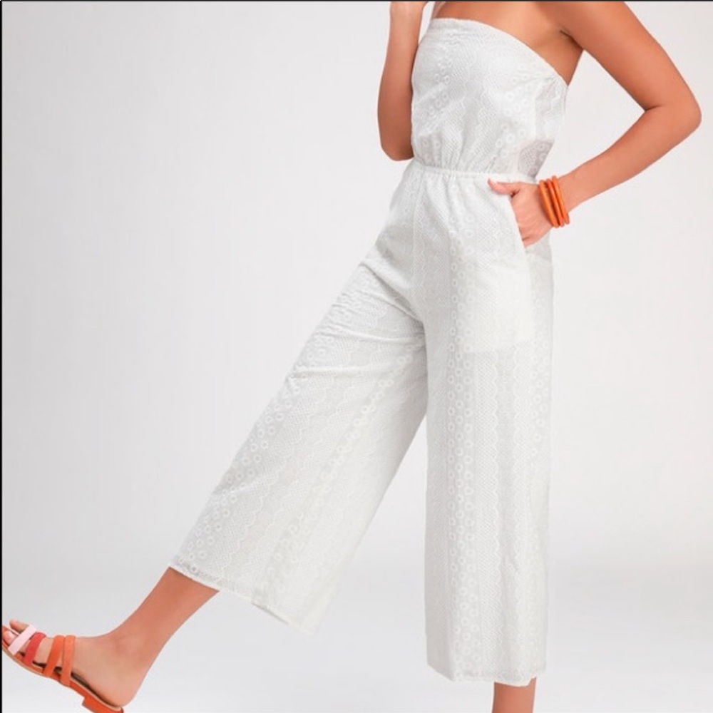 NWT Lulu’s Strapless Wide Leg Jumper